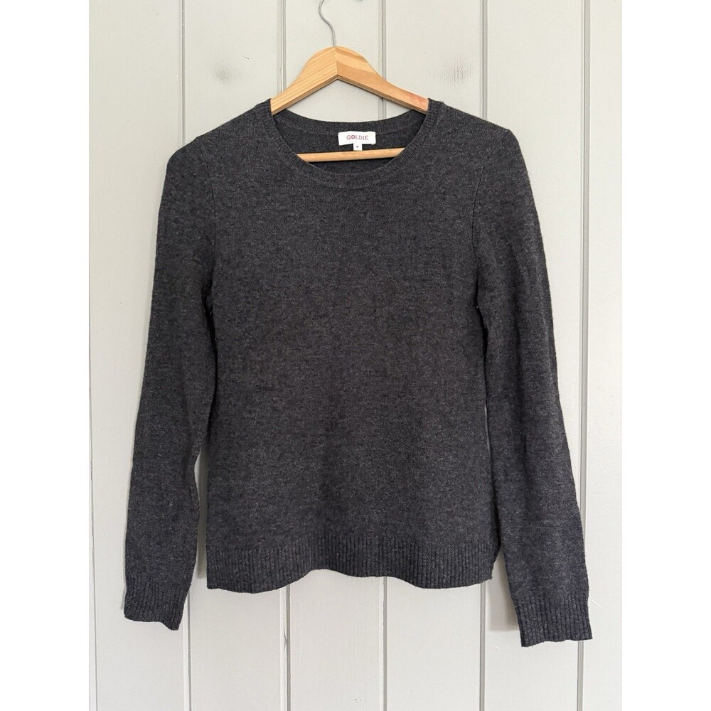 Goldie Crew Neck Sweater P Wool Cashmere Blend Gray Slim Fit